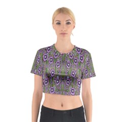 Jungle Fantasy Flowers Climbing To Be In Freedom Cotton Crop Top by pepitasart