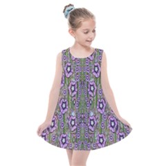 Jungle Fantasy Flowers Climbing To Be In Freedom Kids  Summer Dress by pepitasart