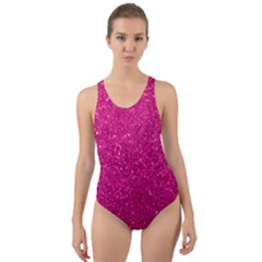 Hot Pink Glitter Cut-out Back One Piece Swimsuit by snowwhitegirl