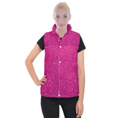 Hot Pink Glitter Women s Button Up Vest by snowwhitegirl