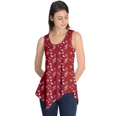 Red White Music Sleeveless Tunic