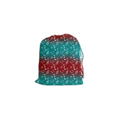 Red Teal Music Drawstring Pouch (xs) by snowwhitegirl