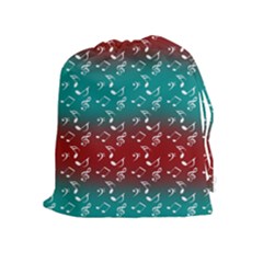 Red Teal Music Drawstring Pouch (xl) by snowwhitegirl