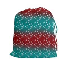 Red Teal Music Drawstring Pouch (xxl) by snowwhitegirl