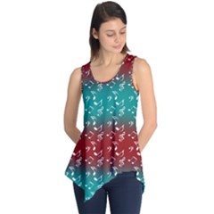 Red Teal Music Sleeveless Tunic