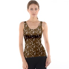 Brown Music Tank Top by snowwhitegirl