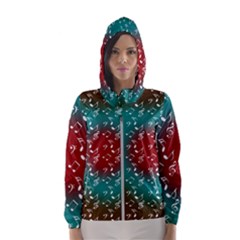 Teal Music Heart Music Hooded Windbreaker (women) by snowwhitegirl