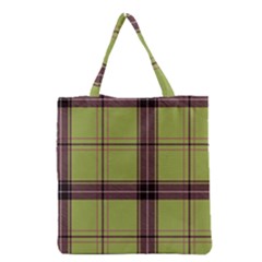 Avocado Green Plaid Grocery Tote Bag by snowwhitegirl