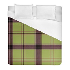 Avocado Green Plaid Duvet Cover (full/ Double Size) by snowwhitegirl