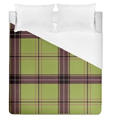 Avocado Green Plaid Duvet Cover (queen Size) by snowwhitegirl