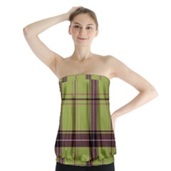 Avocado Green Plaid Strapless Top by snowwhitegirl