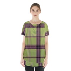 Avocado Green Plaid Skirt Hem Sports Top by snowwhitegirl