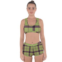 Avocado Green Plaid Racerback Boyleg Bikini Set by snowwhitegirl