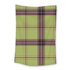 Avocado Green Plaid Small Tapestry by snowwhitegirl