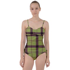 Avocado Green Plaid Sweetheart Tankini Set by snowwhitegirl