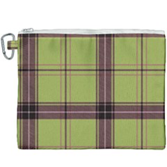 Avocado Green Plaid Canvas Cosmetic Bag (xxxl) by snowwhitegirl