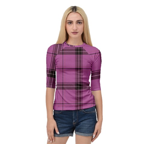 Violet Plaid Quarter Sleeve Raglan Tee by snowwhitegirl