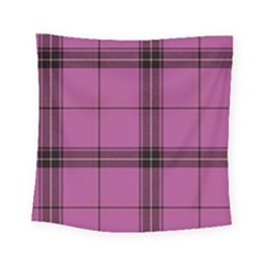 Violet Plaid Square Tapestry (small) by snowwhitegirl