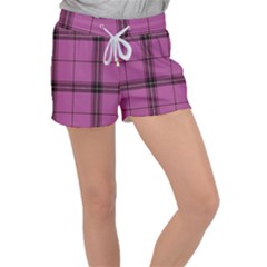 Violet Plaid Women s Velour Lounge Shorts