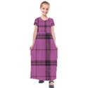 Violet Plaid Kids  Short Sleeve Maxi Dress View1