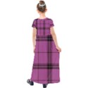 Violet Plaid Kids  Short Sleeve Maxi Dress View2