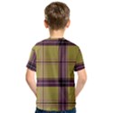 Beige Purple Plaid Kids  Sport Mesh Tee View2