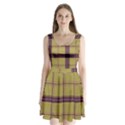 Beige Purple Plaid Split Back Mini Dress  View1