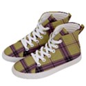 Beige Purple Plaid Men s Hi-Top Skate Sneakers View2