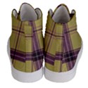 Beige Purple Plaid Men s Hi-Top Skate Sneakers View4