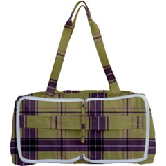 Beige Purple Plaid Multi Function Bag	