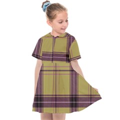 Beige Purple Plaid Kids  Sailor Dress by snowwhitegirl