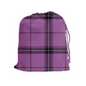 Lilac Plaid Drawstring Pouch (XL) View1