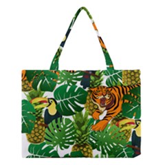 Tropical Pelican Tiger Jungle Medium Tote Bag by snowwhitegirl