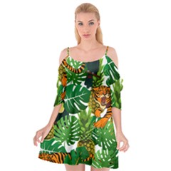 Tropical Pelican Tiger Jungle Cutout Spaghetti Strap Chiffon Dress by snowwhitegirl