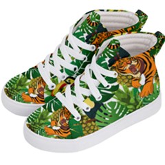 Tropical Pelican Tiger Jungle Kid s Hi-top Skate Sneakers by snowwhitegirl