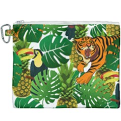 Tropical Pelican Tiger Jungle Canvas Cosmetic Bag (xxxl) by snowwhitegirl