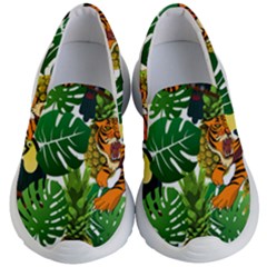 Tropical Pelican Tiger Jungle Kid s Lightweight Slip Ons by snowwhitegirl