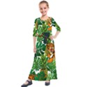 Tropical Pelican Tiger Jungle Kids  Quarter Sleeve Maxi Dress View1