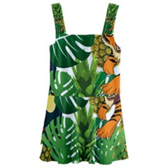 Tropical Pelican Tiger Jungle Kids  Layered Skirt Swimsuit