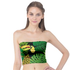 Tropical Pelican Tiger Jungle Black Tube Top by snowwhitegirl