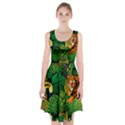 Tropical Pelican Tiger Jungle Black Racerback Midi Dress View1