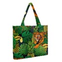 Tropical Pelican Tiger Jungle Black Medium Tote Bag View2