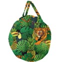 Tropical Pelican Tiger Jungle Black Giant Round Zipper Tote View1