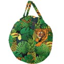 Tropical Pelican Tiger Jungle Black Giant Round Zipper Tote View2