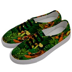 Tropical Pelican Tiger Jungle Black Men s Classic Low Top Sneakers by snowwhitegirl