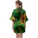 Tropical Pelican Tiger Jungle Black Quarter Sleeve Kimono Robe View2