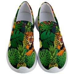 Tropical Pelican Tiger Jungle Black Women s Lightweight Slip Ons by snowwhitegirl