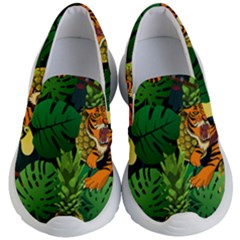 Tropical Pelican Tiger Jungle Black Kid s Lightweight Slip Ons