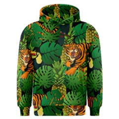 Tropical Pelican Tiger Jungle Black Men s Overhead Hoodie