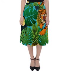 Tropical Pelican Tiger Jungle Blue Classic Midi Skirt by snowwhitegirl